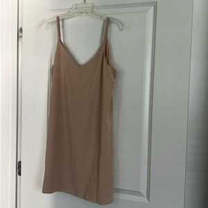 NWOT Polyester cream slip on dress with adjustable straps